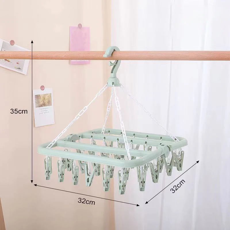 Clothes Drying Hanger with 32  - đánh giá và giá Baby Clothing Hanging Rack