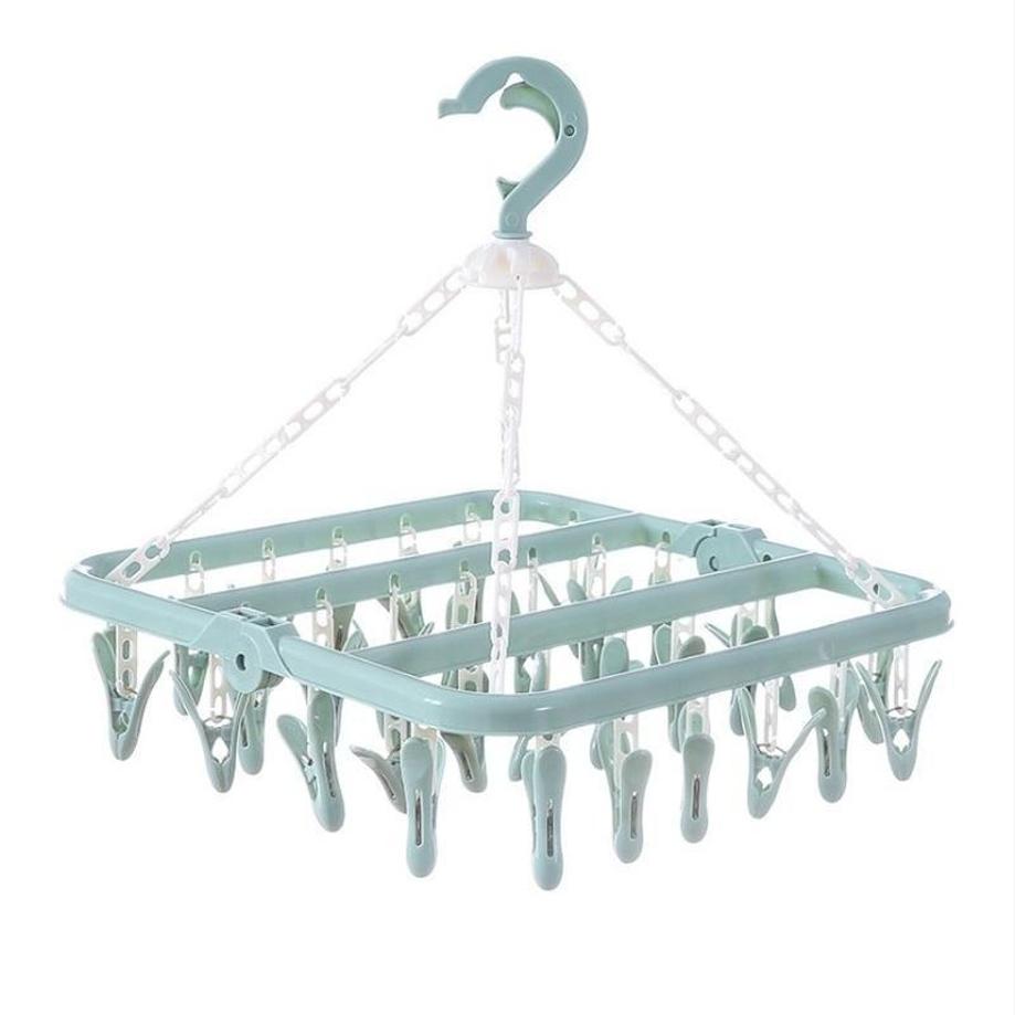 1 Pcs 32 Clips Folding Clothes - đánh giá và giá Baby Clothing Hanging Rack